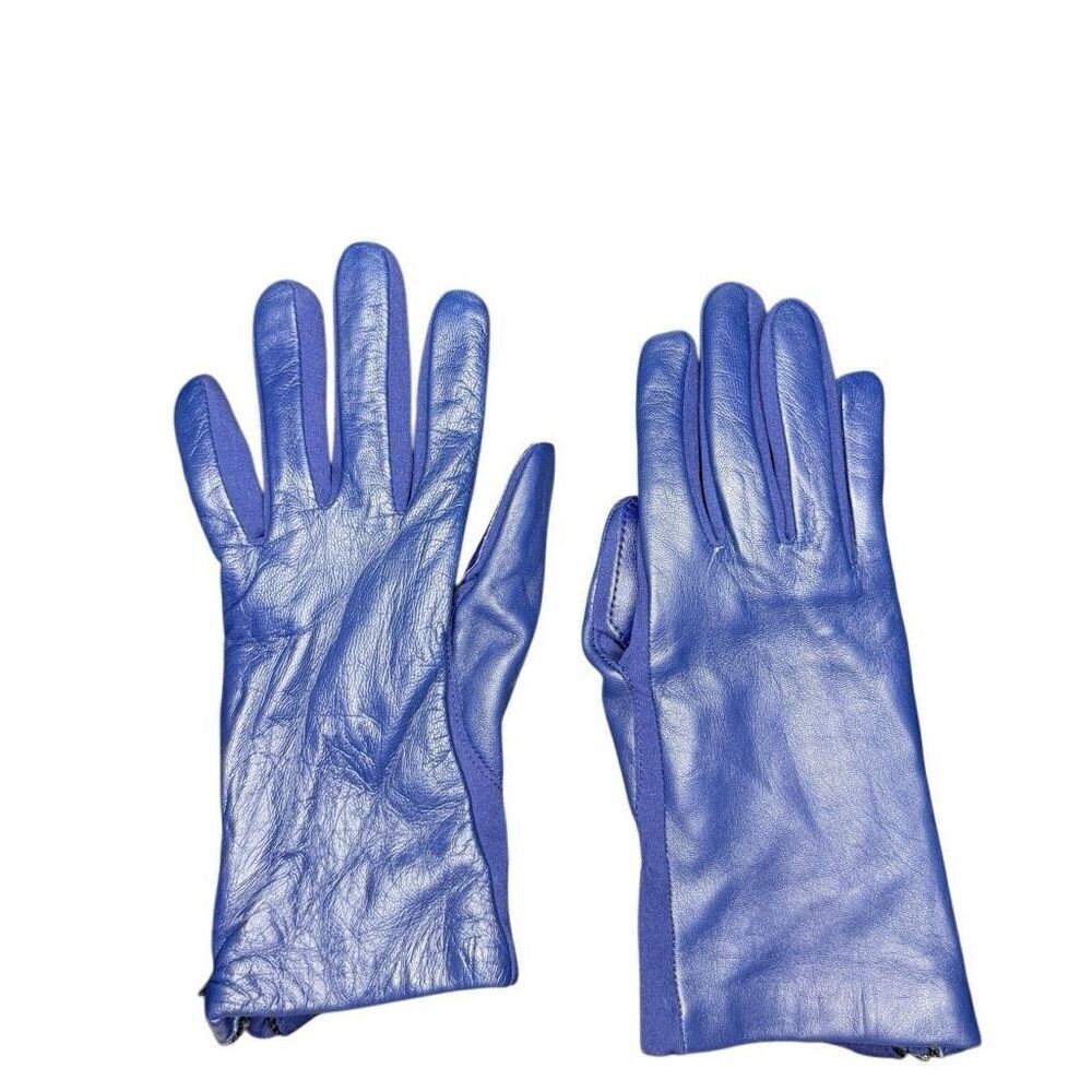 Nordstrom Navy Blue Leather Gloves - size small/medium